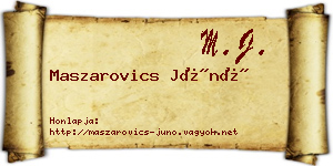 Maszarovics Júnó névjegykártya